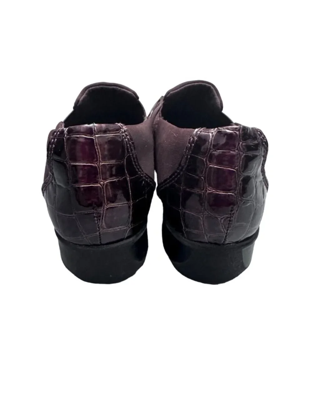 Clarks Shoes Women 8M Brown Collection Slip-On Loafers Shoes Faux Crocodile Flat